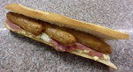 French Baguette with Egg Mayo, Bacon & Sausage filling