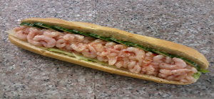 French Baguette with Sweet Chilli Prawn filling